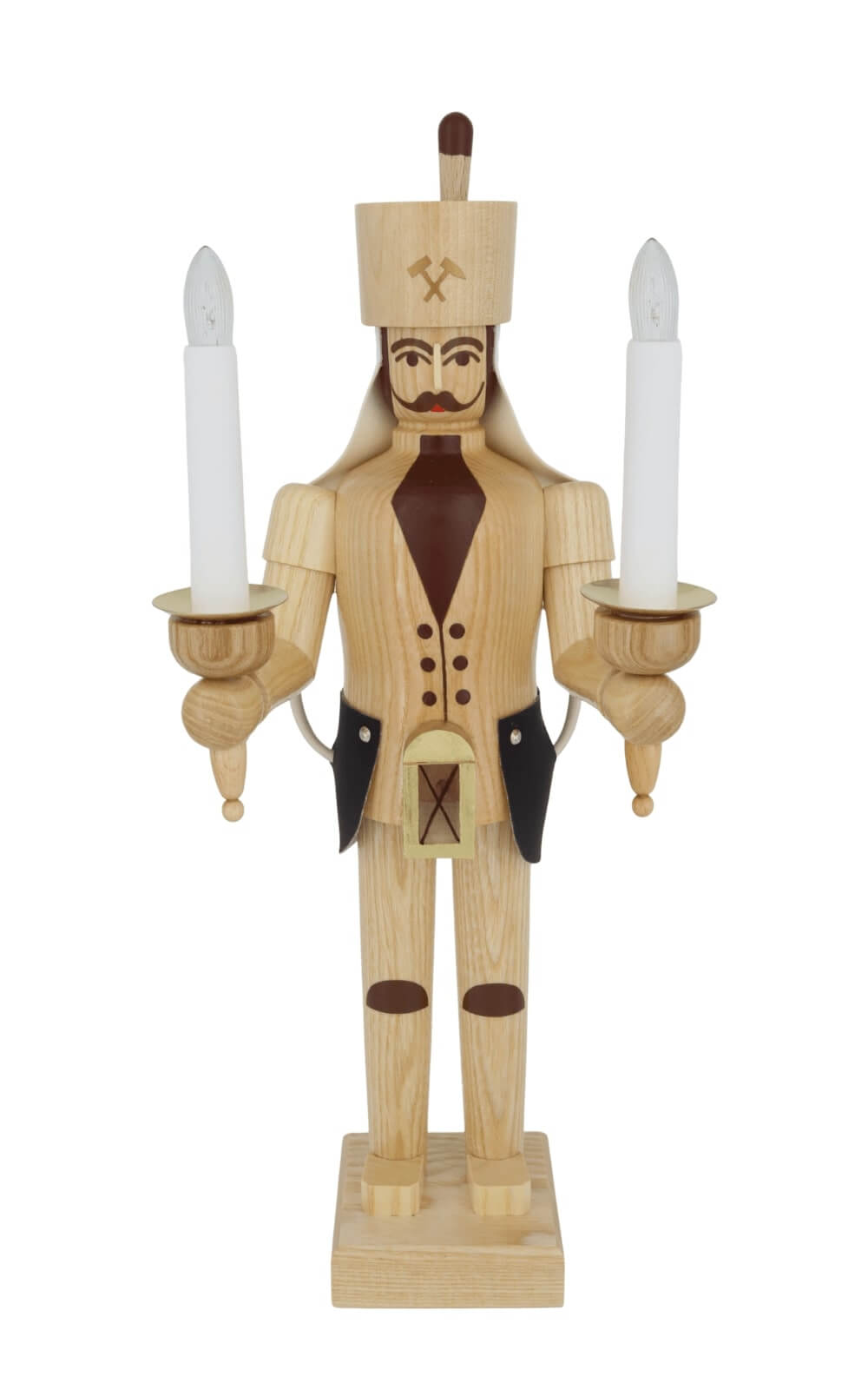 Bergmann aus Holz, 38 cm, natur elektrisch beleuchtet von SEIFFEN.COM_3
