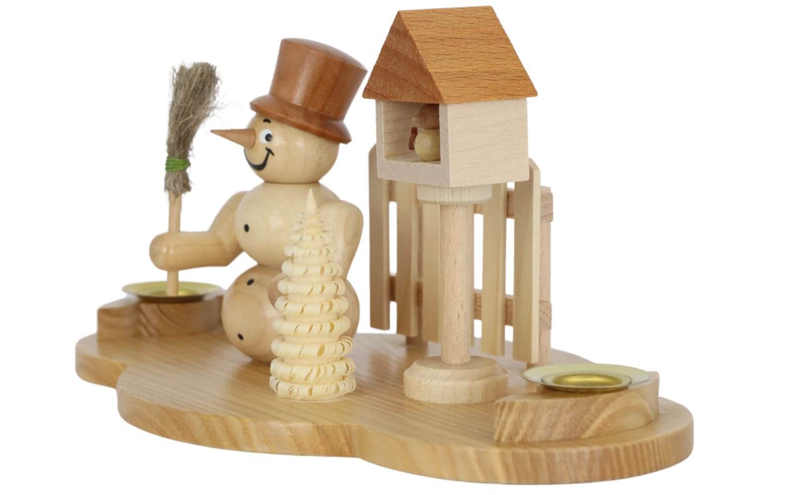 Weihnachtskerzenhalter Schneemann, natur von Knuth Neuber_3