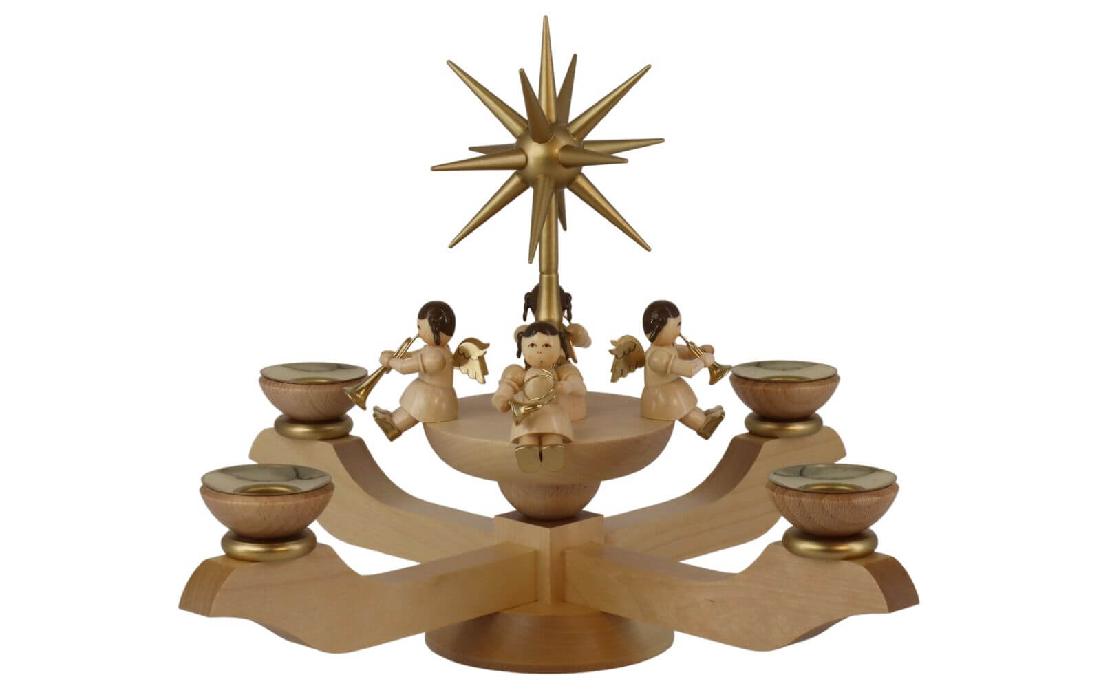 Adventsleuchter mit Weihnachtsengel, natur, 26 cm von Richard Glässer_1