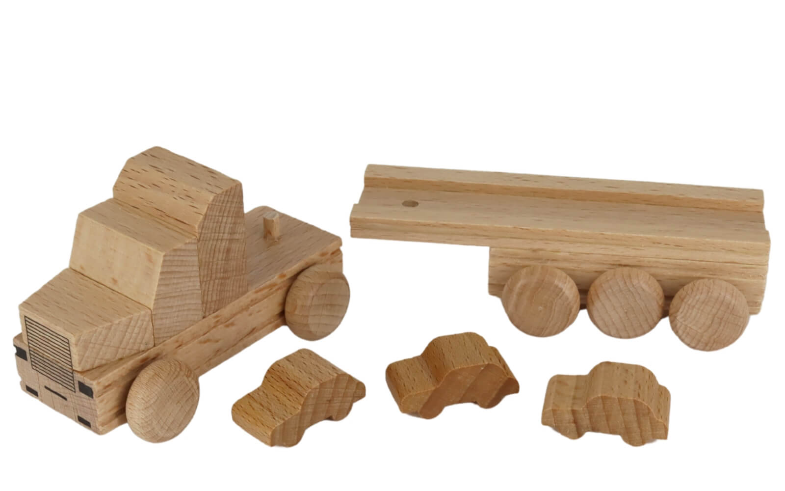 Holzspielzeug US Truck Autotransporter, natur von Ebert GmbH_3