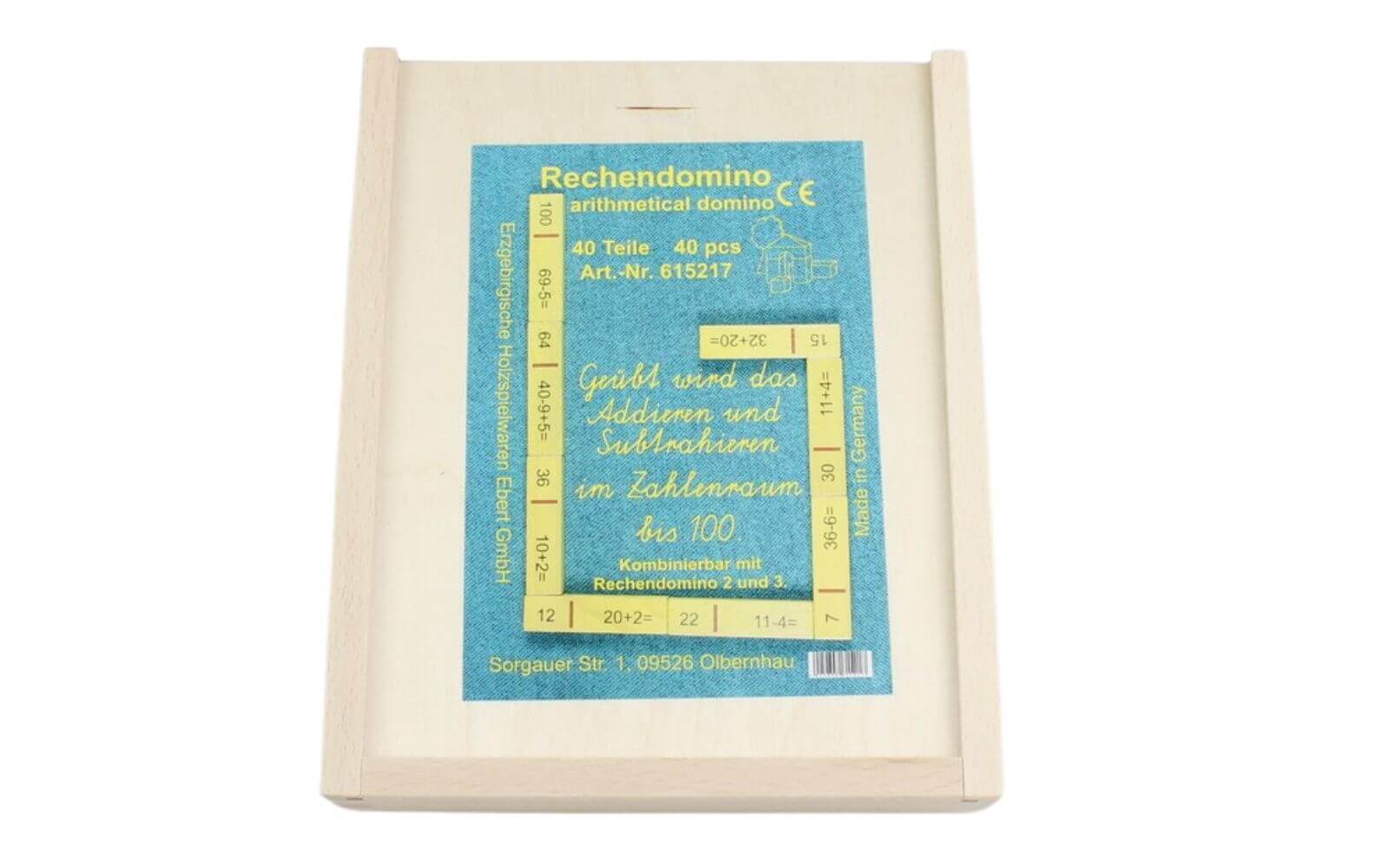 Rechendomino 1 aus Holz, 40 Teile von Ebert GmbH_Bild1