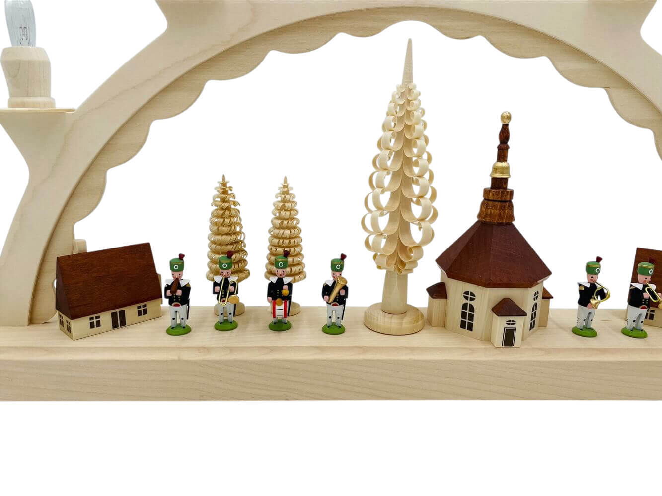 Schwibbogen Seiffener Dorf mit Bergmannskapelle von SEIFFEN.COM_2