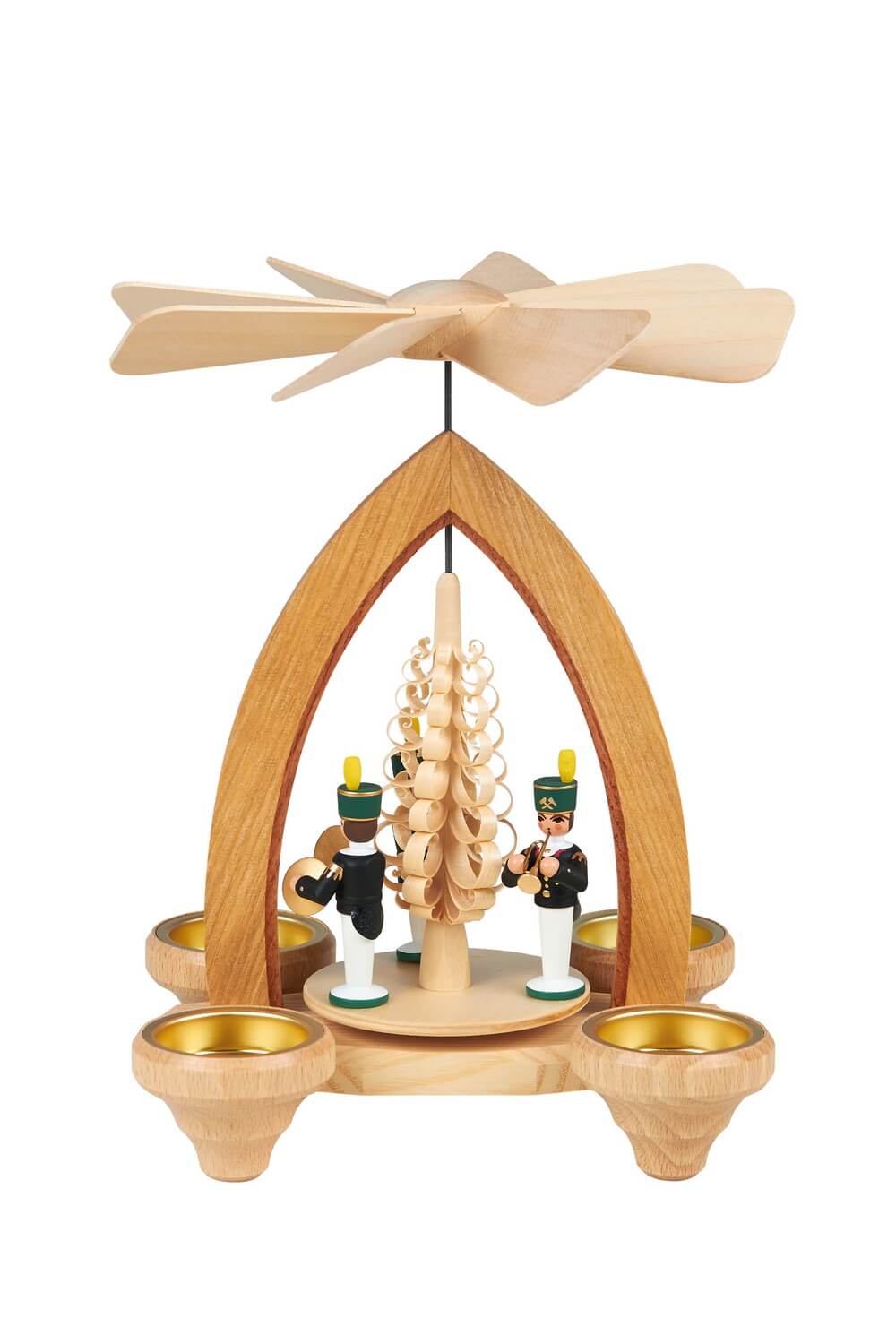 Weihnachtspyramide für Teelichte Bergleute, farbig, 26 cm von Heinz Lorenz_1