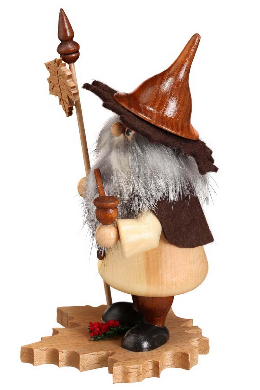 Räuchermännchen Blattwichtel Ahornblatt, 18 cm von DWU Drechselwerkstatt Uhlig_1