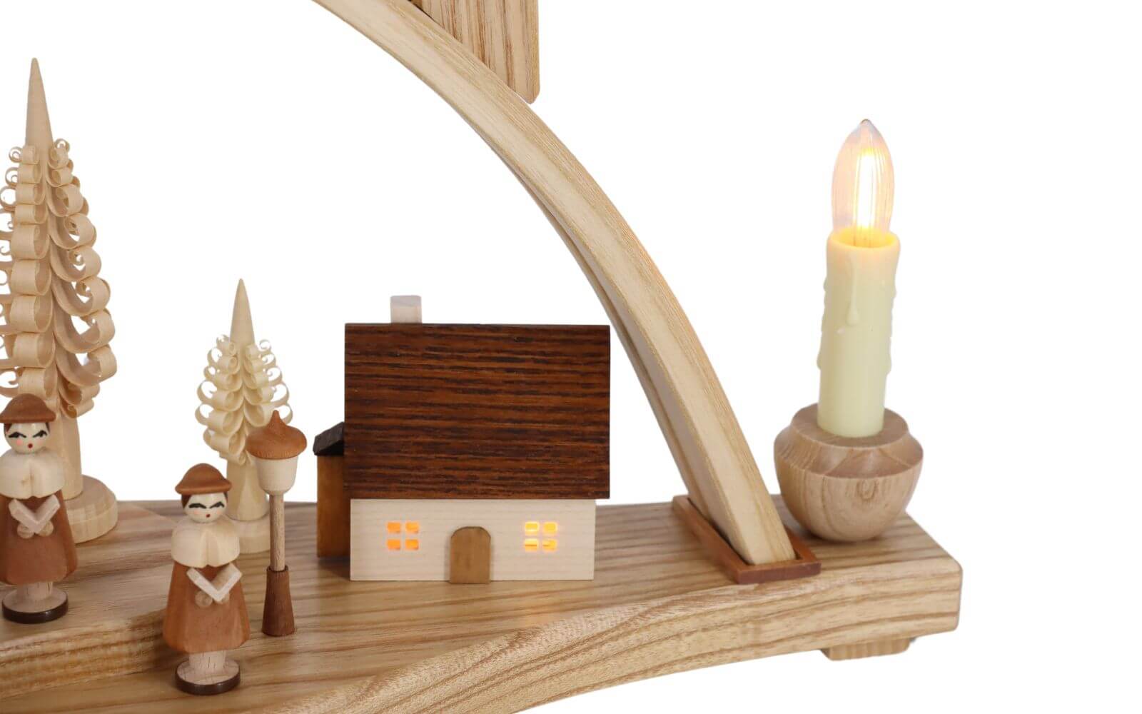 LED Schwibbogen Seiffener Kirche mit beleuchteten Häusern, 54 cm von Knuth Neuber_5