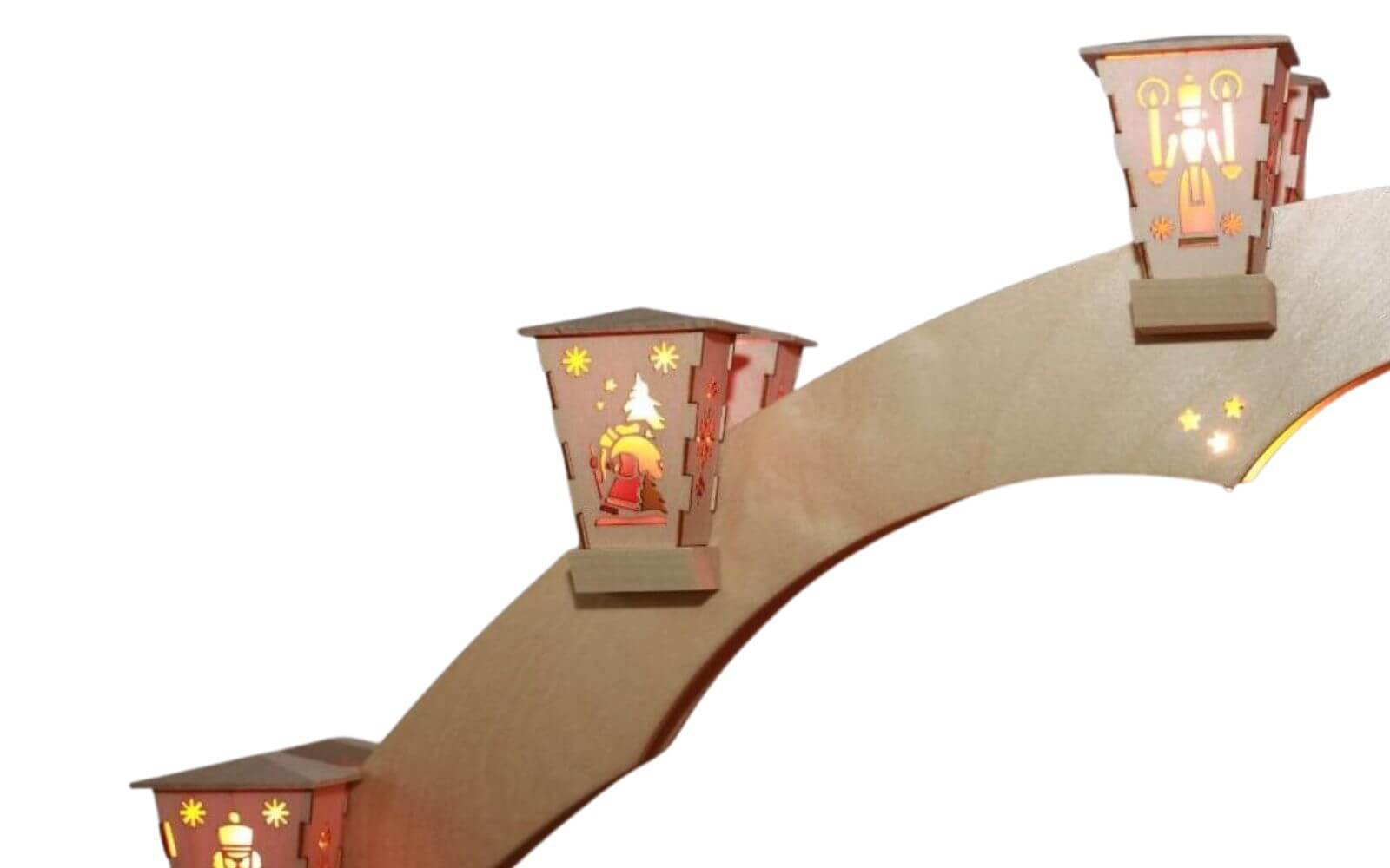 Schwibbogen Seiffener Kirche und Weihnachtspyramide, 80 cm von Richard Glässer_Bild4