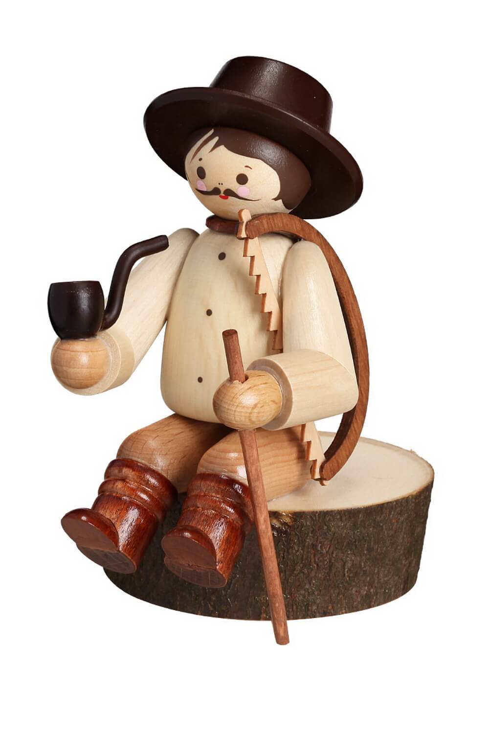Waldmann auf Stamm, 11 cm, natur von Romy Thiel
