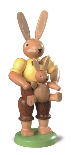 Osterhase - Vater mit Kind, farbig von Müller Kleinkunst