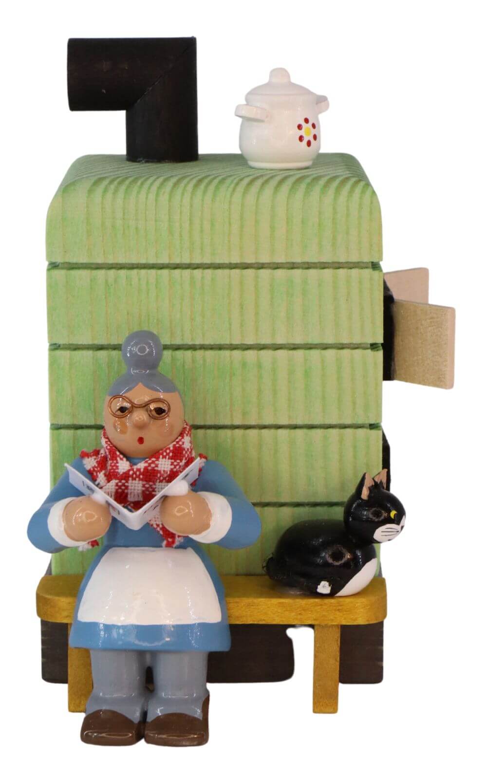 Räuchermännchen Oma am Kachelofen, 10 cm von Richard Glässer_Bild2