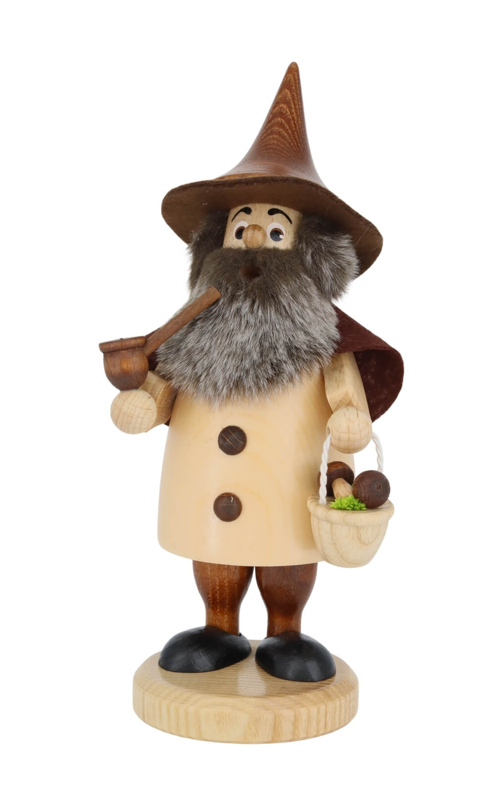 Räuchermännchen Wichtel Pilzsammler, 20 cm von DWU Drechselwerkstatt Uhlig, Made in Germany_1