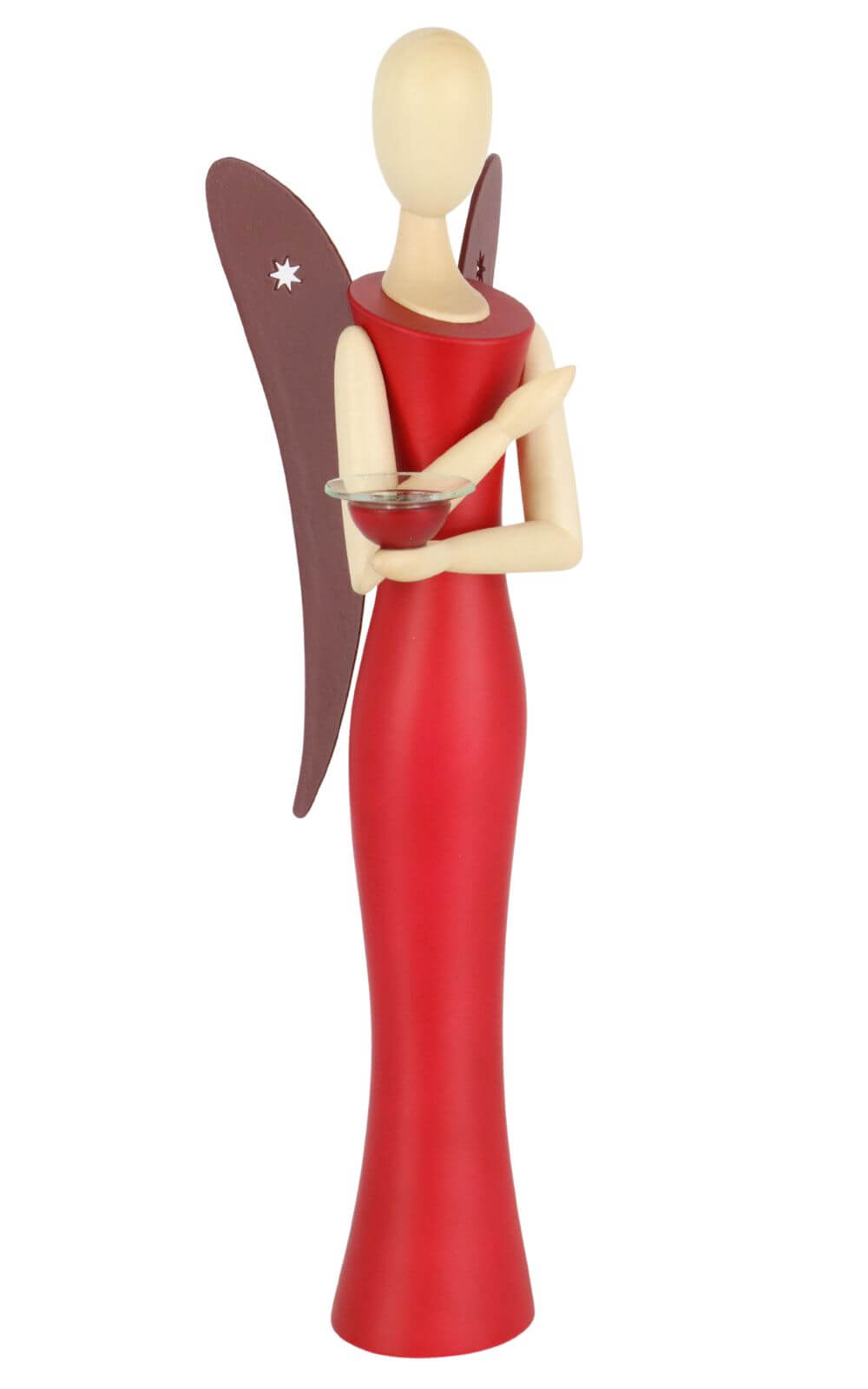 Engel - Sternkopf Red Ruby, stehend, 25 cm von Holzkunst Gahlenz