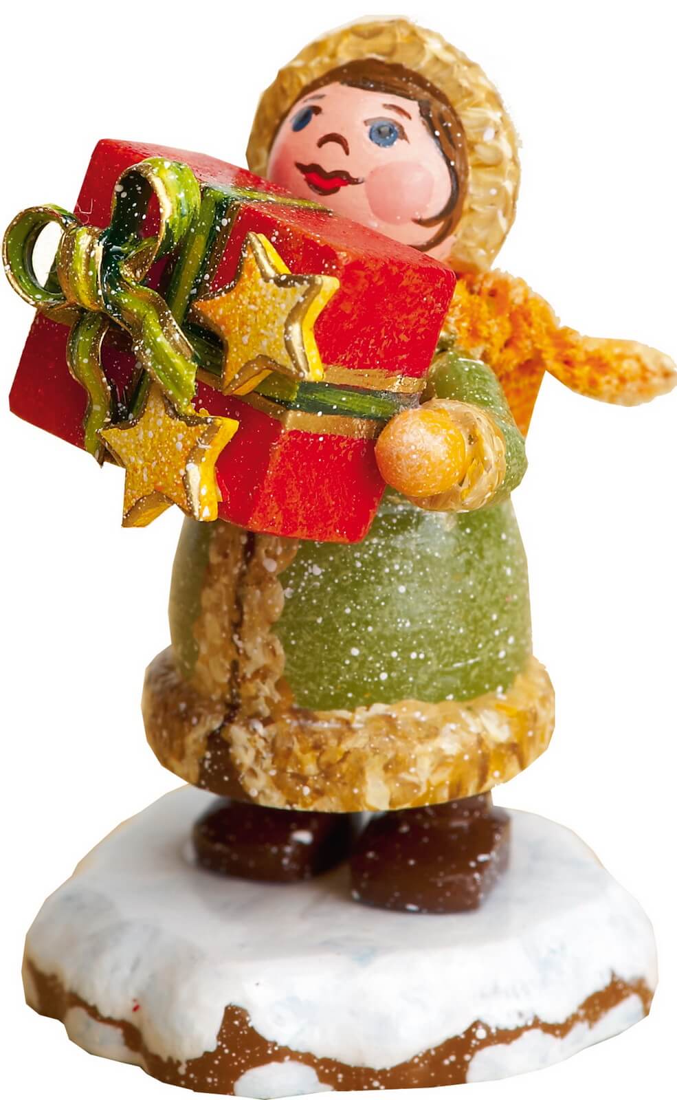 Miniatur Winterkind Dankeschön, 5 cm, farbig von Hubrig Volkskunst