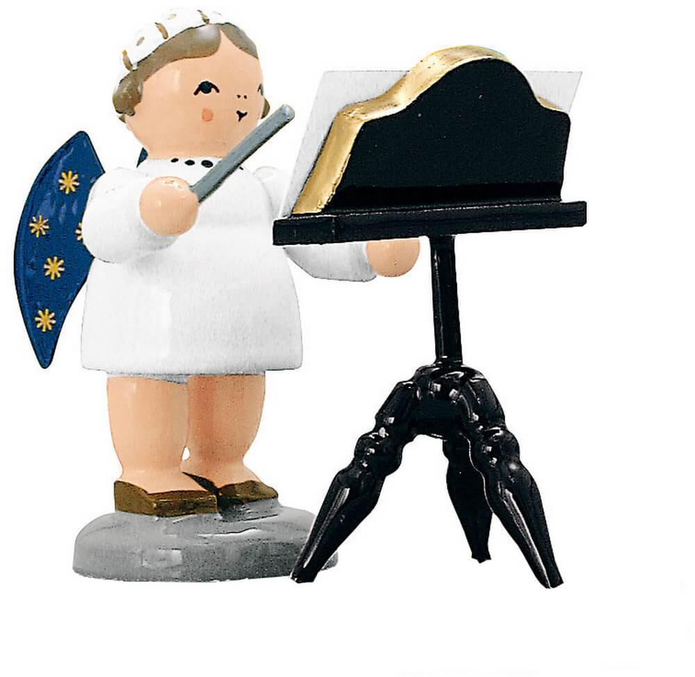 Miniatur Weihnachtsengel Dirigent mit Notenständer, 5 cm von KWO