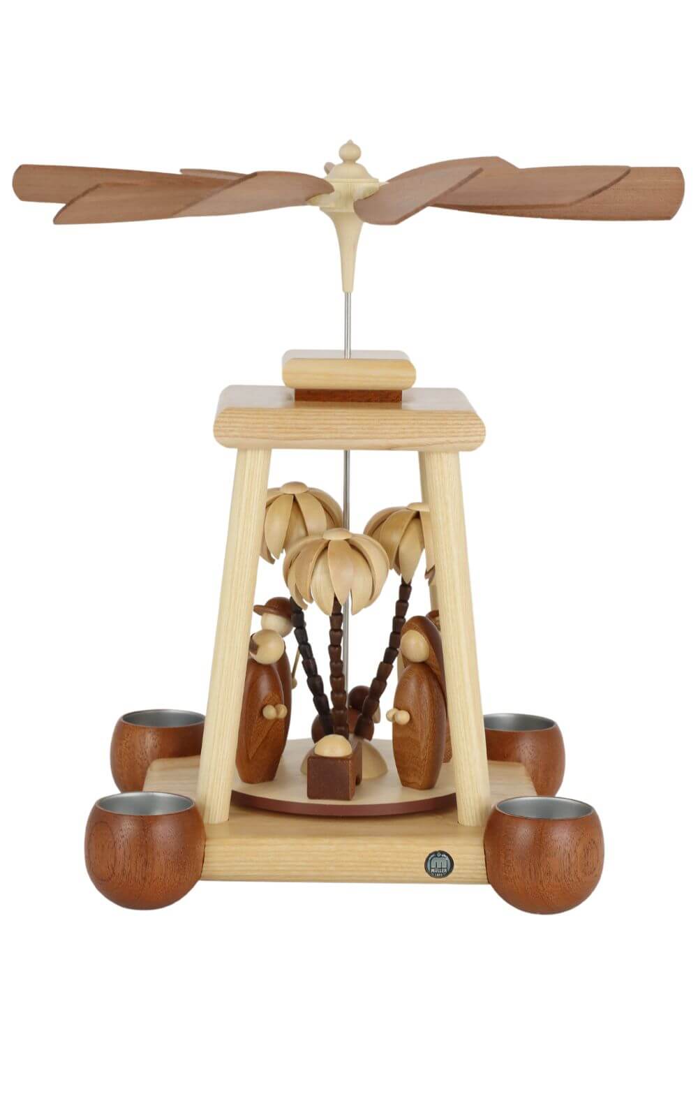 Moderne Säulenpyramide Christi Geburt, 34 cm, natur von Müller Kleinkunst_1
