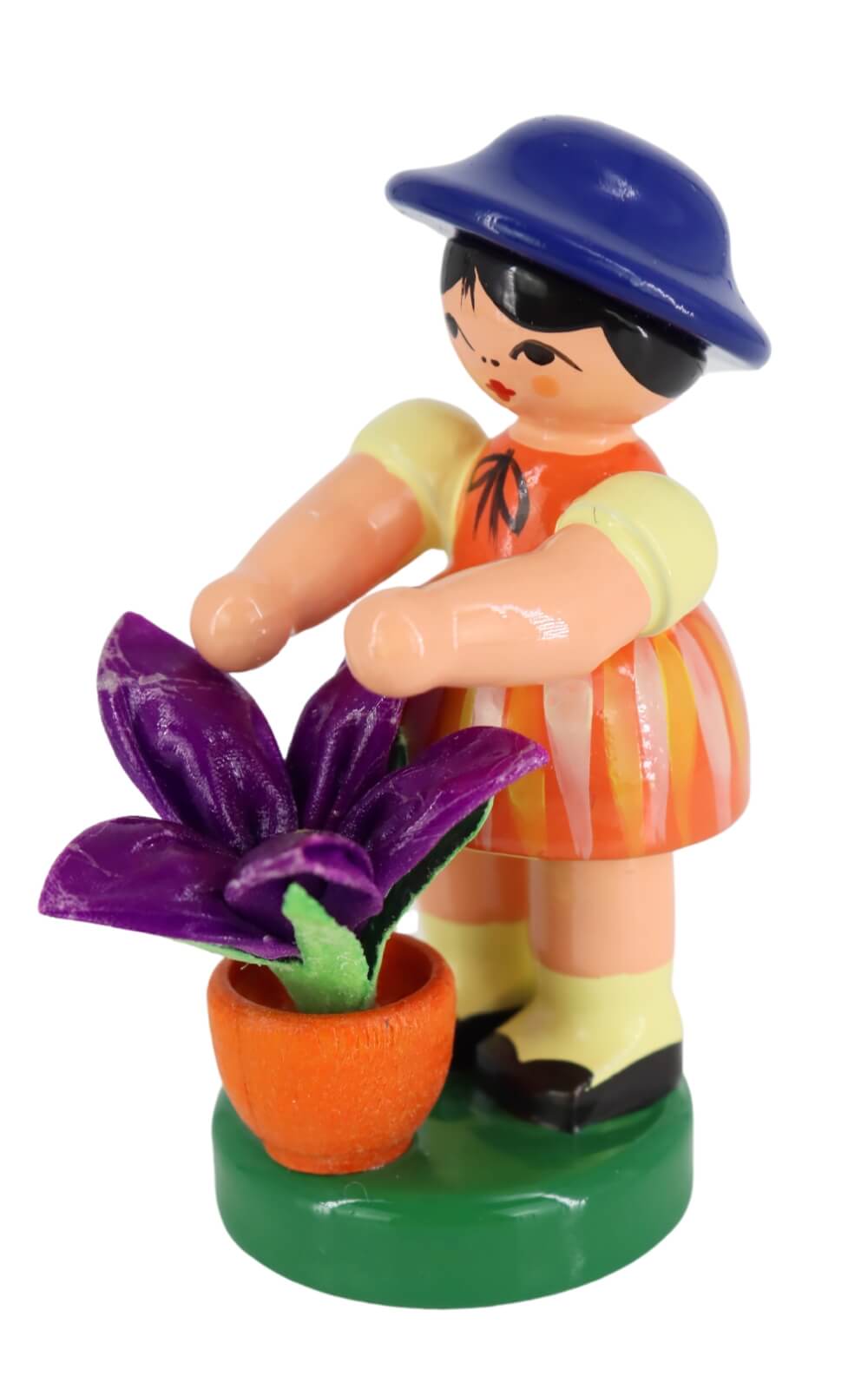 Miniatur Blumenmädchen, orange/blau von Figurenland Uhlig GmbH_2