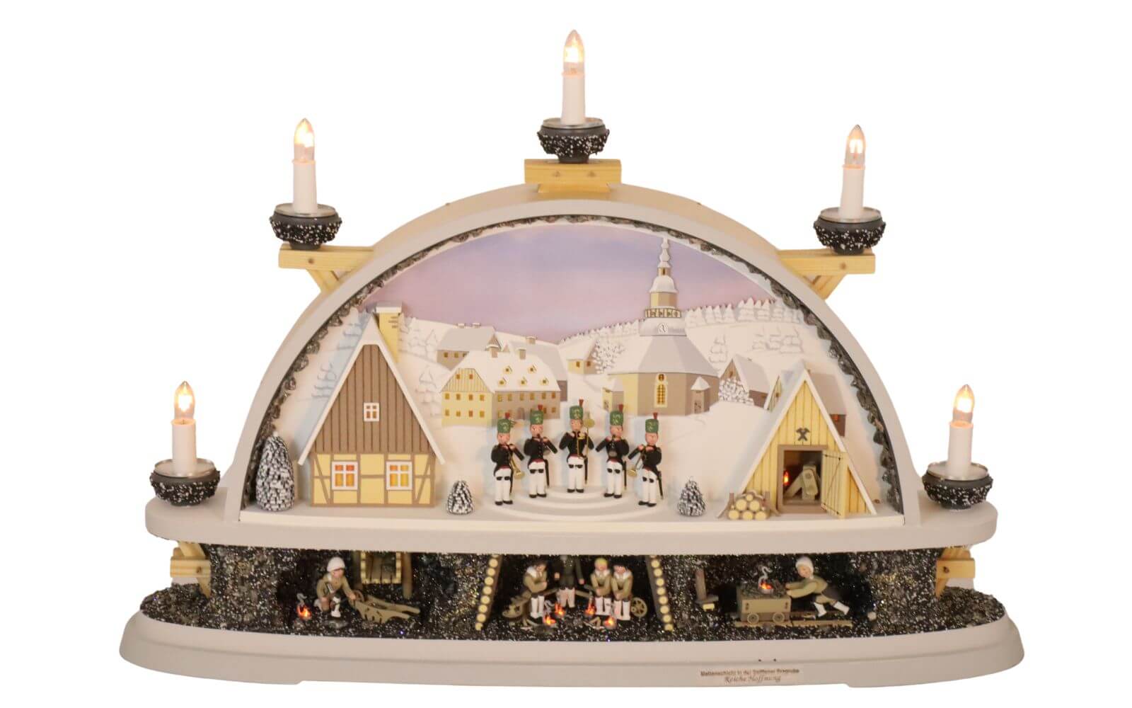 Schwibbogen Mettenschicht in Seiffener Erzgrube, 57 cm von Klaus Kolbe_Bild1