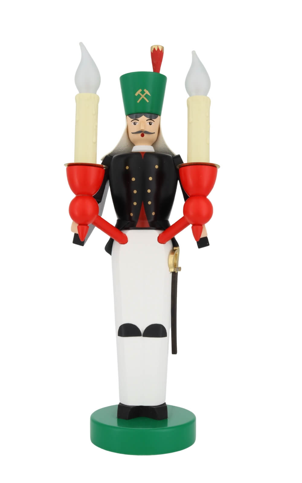 Engel und Bergmann elektrisch beleuchtet, 26 cm, farbig von Richard Glässer_5
