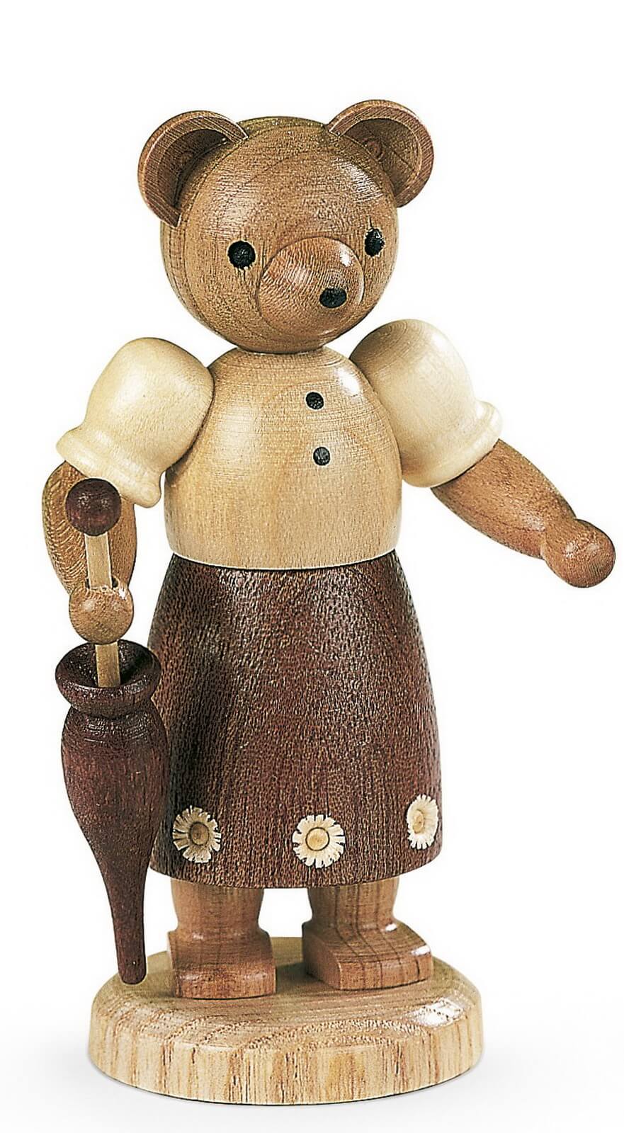 Miniatur Bärin mit Schirm, natur, 10 cm von Müller Kleinkunst