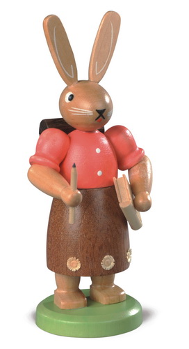 Osterhase - Schulmädchen, farbig von Müller Kleinkunst