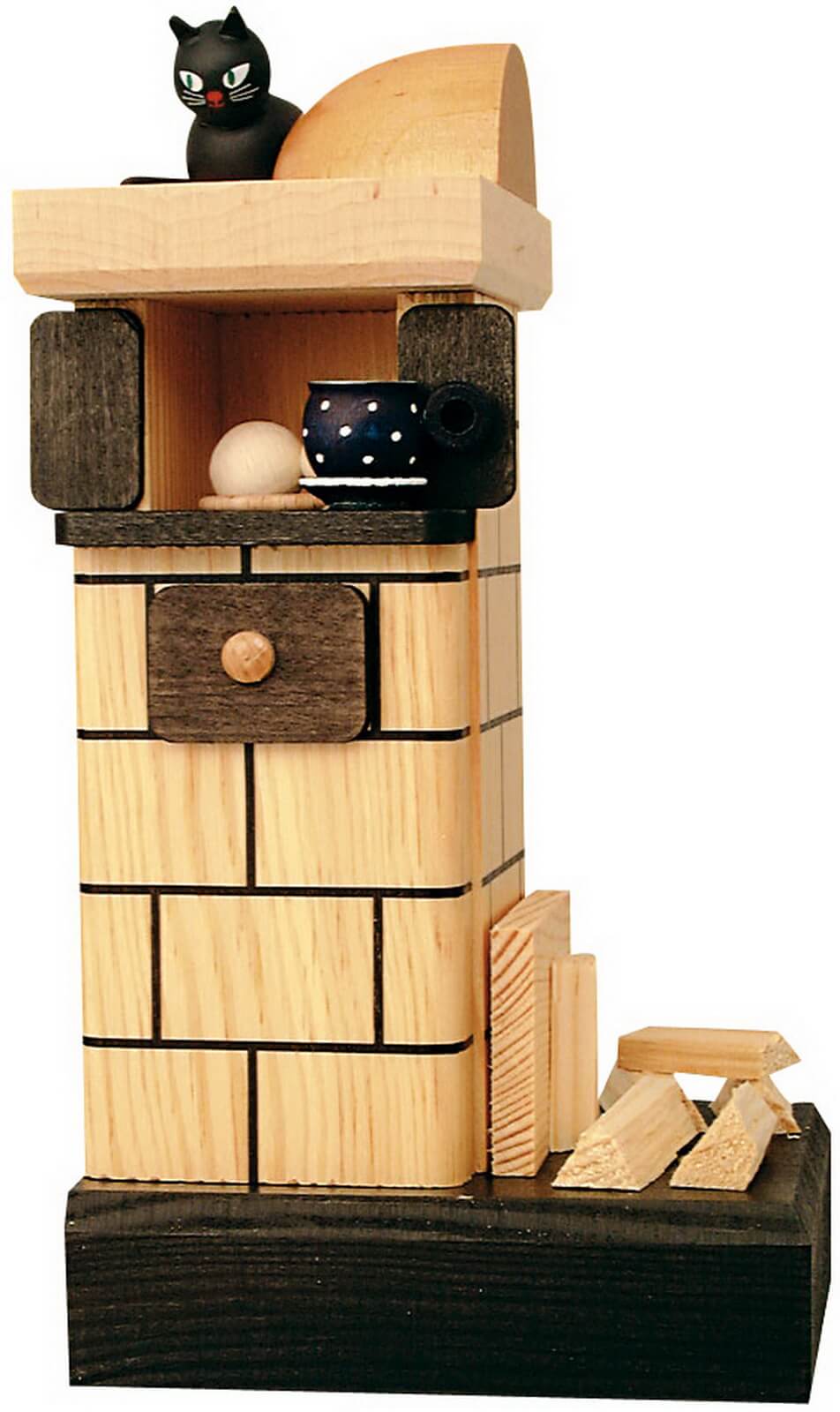 Räuchermännchen Kachelofen mit Holz, 21 cm von KWO