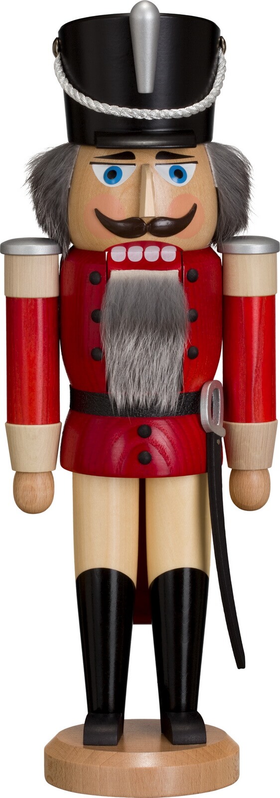 Nussknacker Husar, rot-natur, 37 cm von Seiffener Volkskunst eG