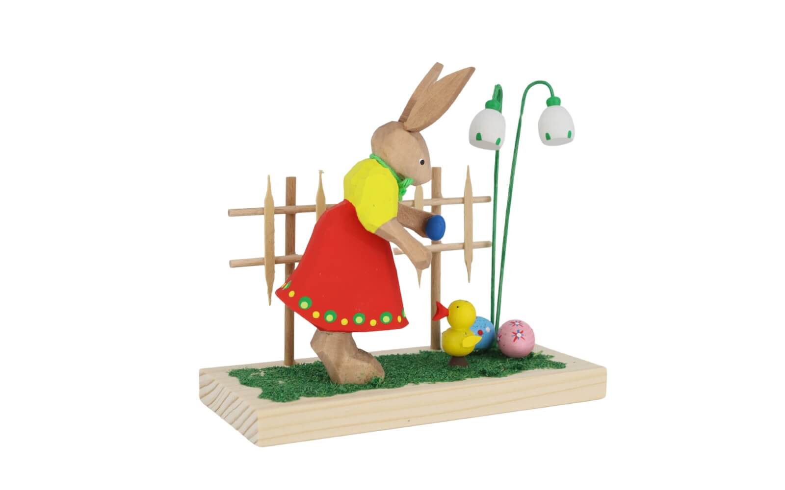 Osterhase - Häsin am Gartenzaun, geschnitzt, 11 cm von Bettina Franke_1