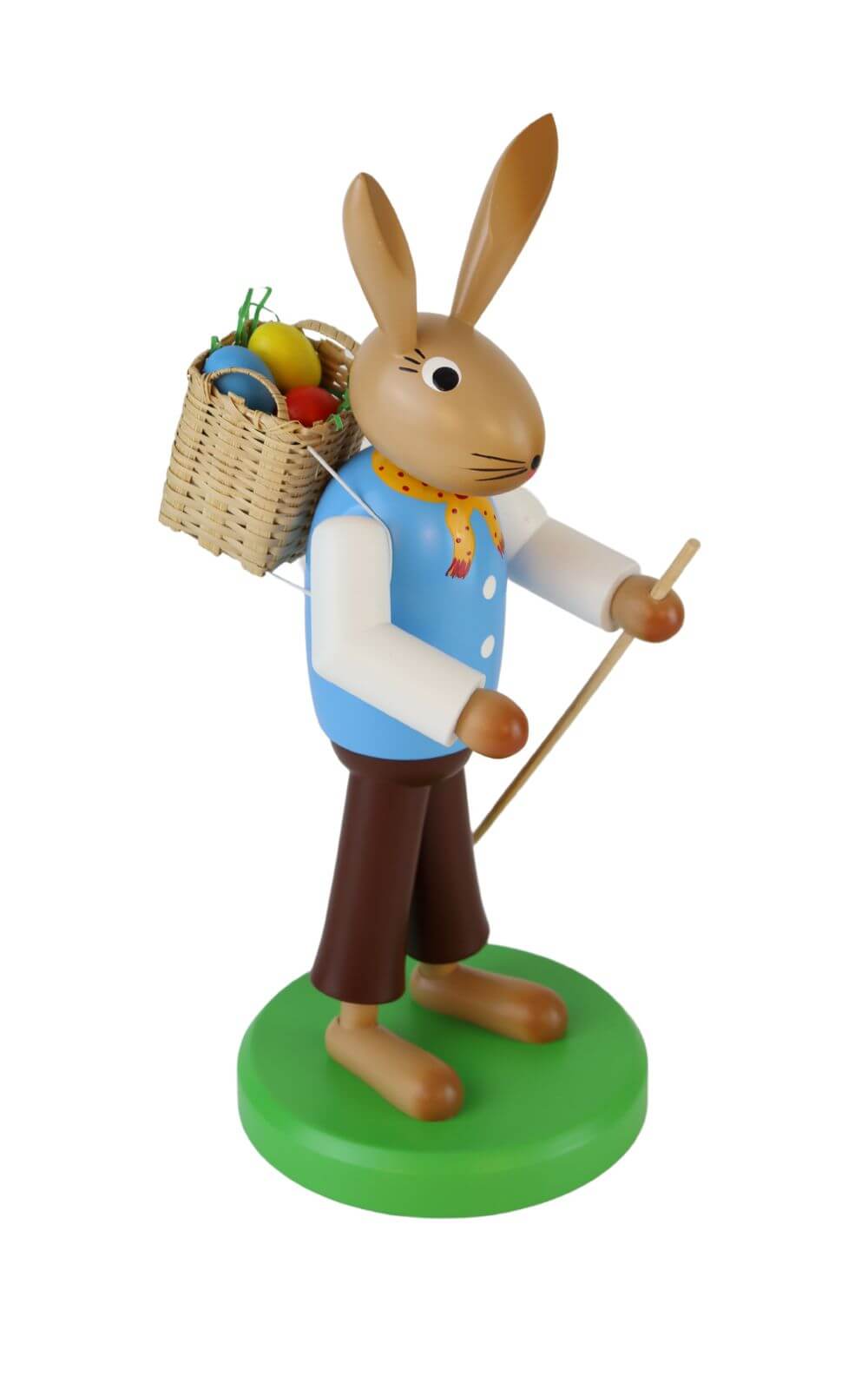 Osterhase mit Korb und Wanderstab, 28 cm von SEIFFEN.COM_2