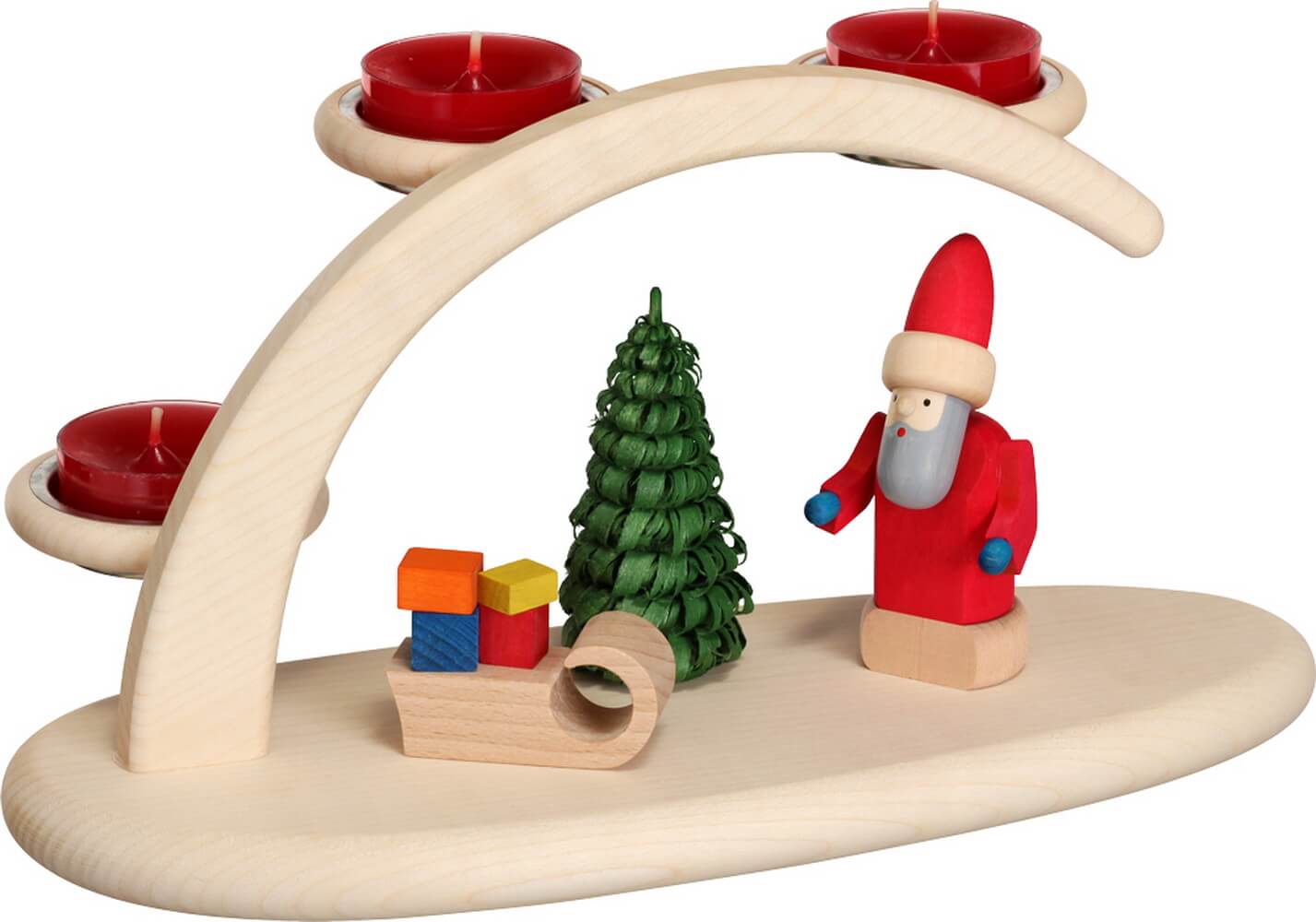 Kerzenhalter für Teelichte mit Weihnachtsmotiv von Seiffener Volkskunst eG