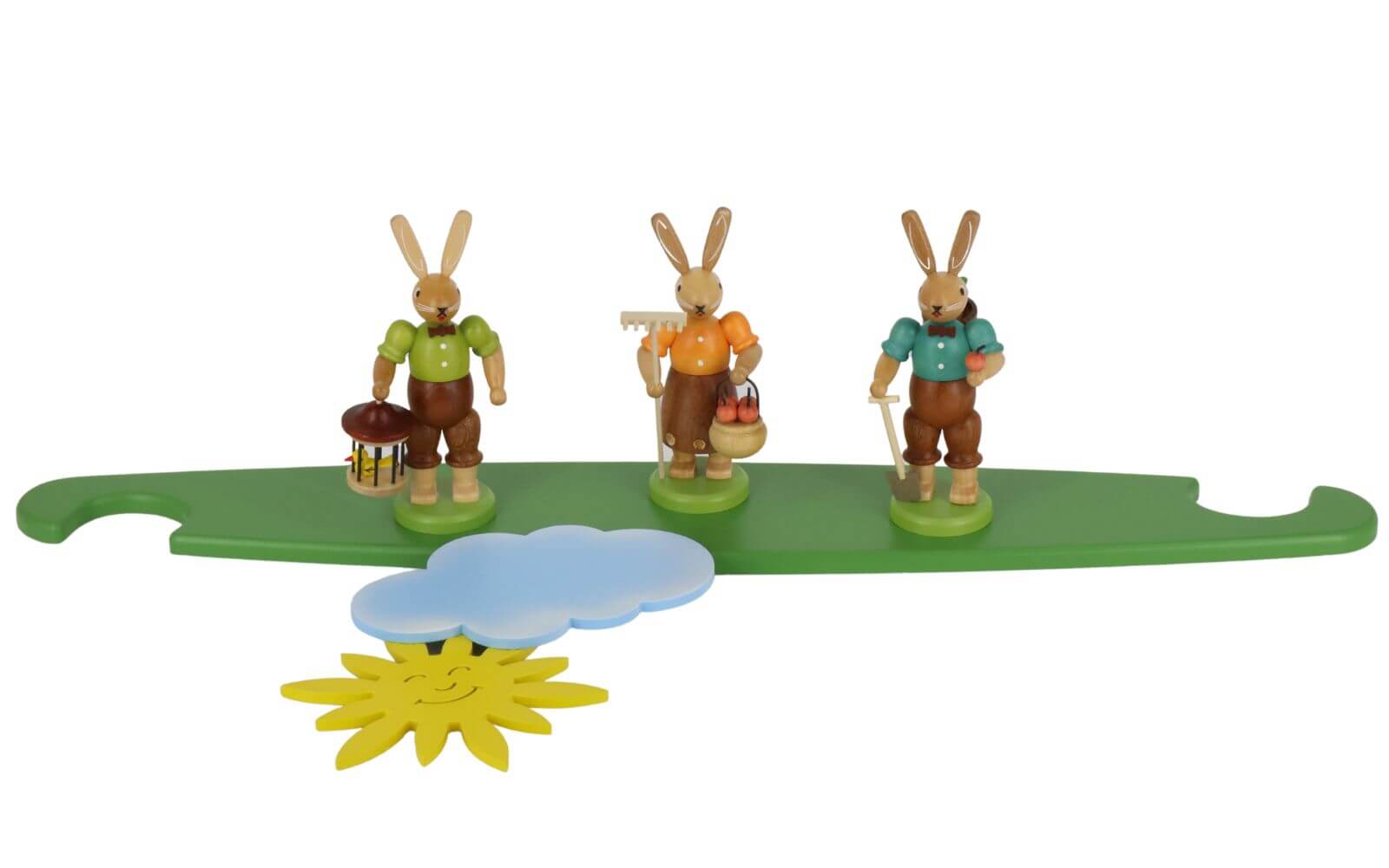 Motivplattform Hasen, farbig für Moderne LED Lichterspitze, natur von Müller Kleinkunst_1