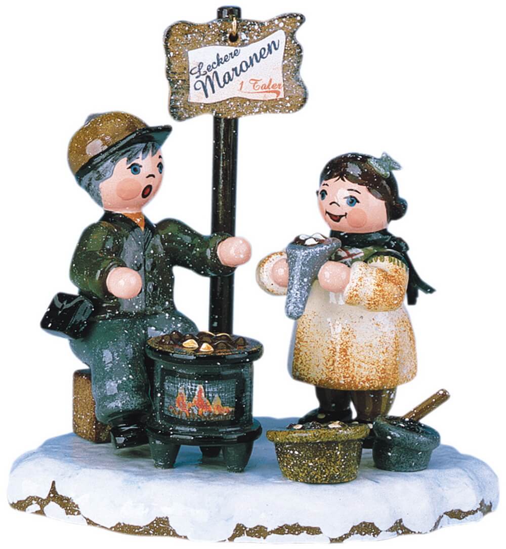 Miniatur Winterkinder Heiße Maronen von Hubrig Volkskunst
