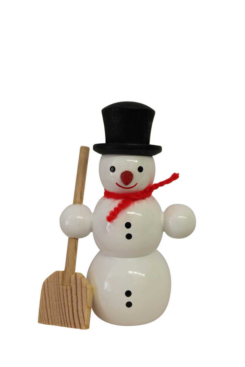 Miniatur Schneemann mit Schippe von SEIFFEN.COM