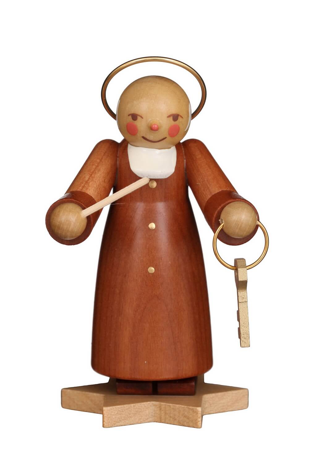 Weihnachtsengel - Musikengel Petrus, 9 cm, natur von Christian Ulbricht