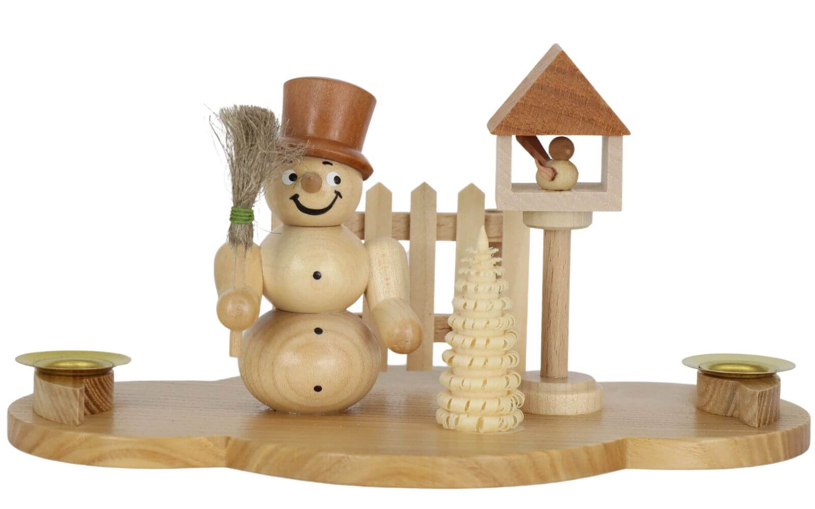 Weihnachtskerzenhalter Schneemann, natur von Knuth Neuber_1