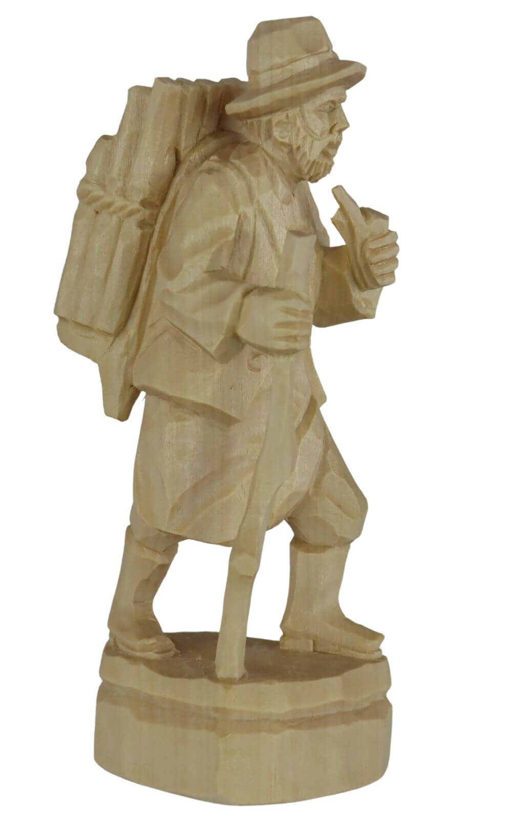 Waldmann mit Pfeife, 16 cm, natur, geschnitzt von Schnitzkunst aus dem Erzgebirge_1