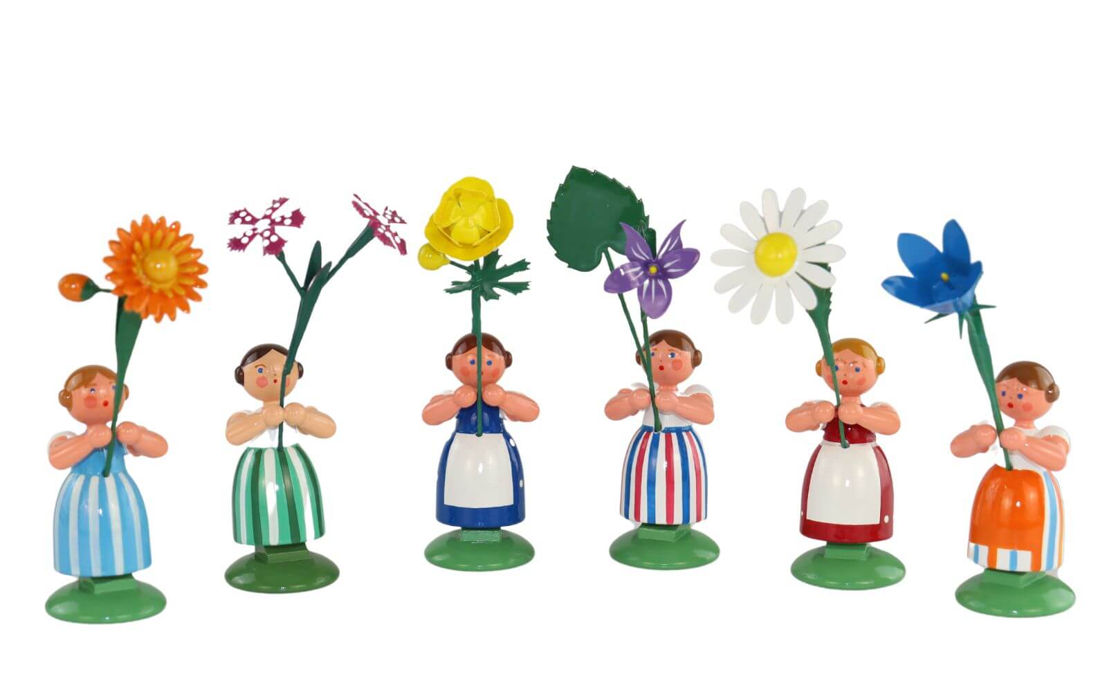 Wiesenblumenmädchen, 6 Stück, 12 cm von HODREWA Legler