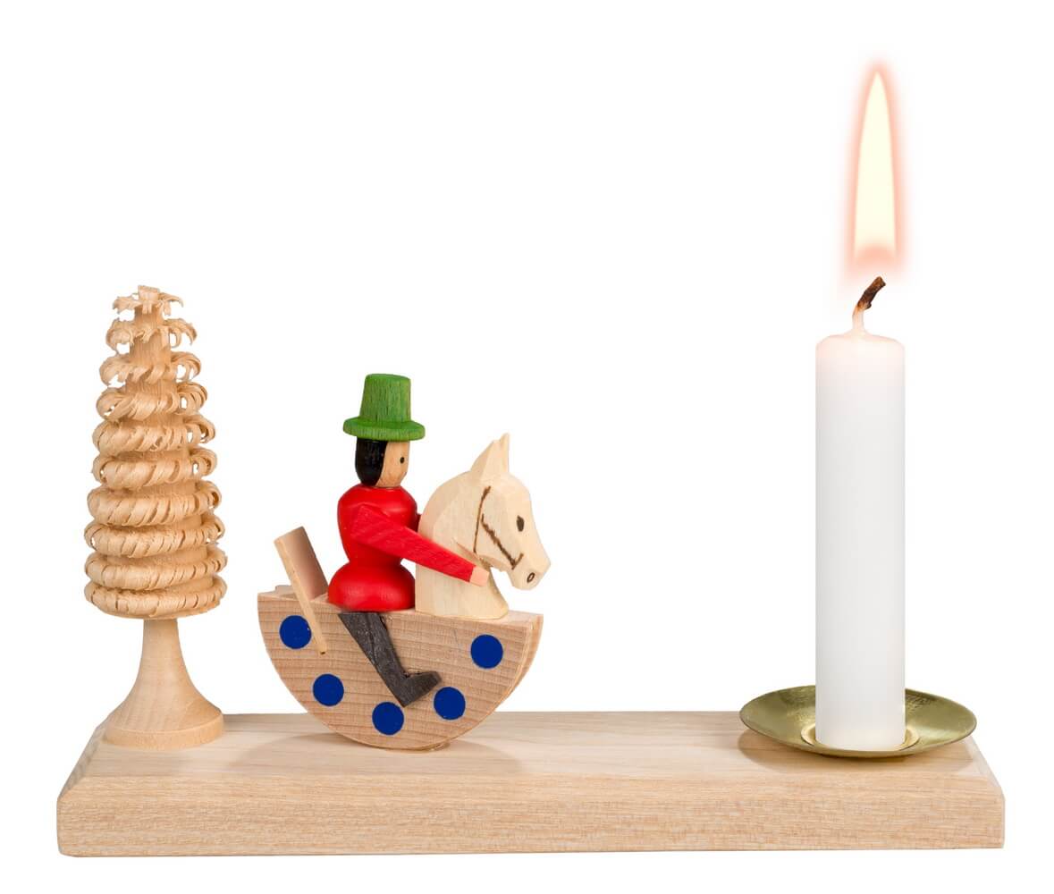 Kerzenhalter mit Reiterlein und Ringelbäumchen von SEIFFEN.COM