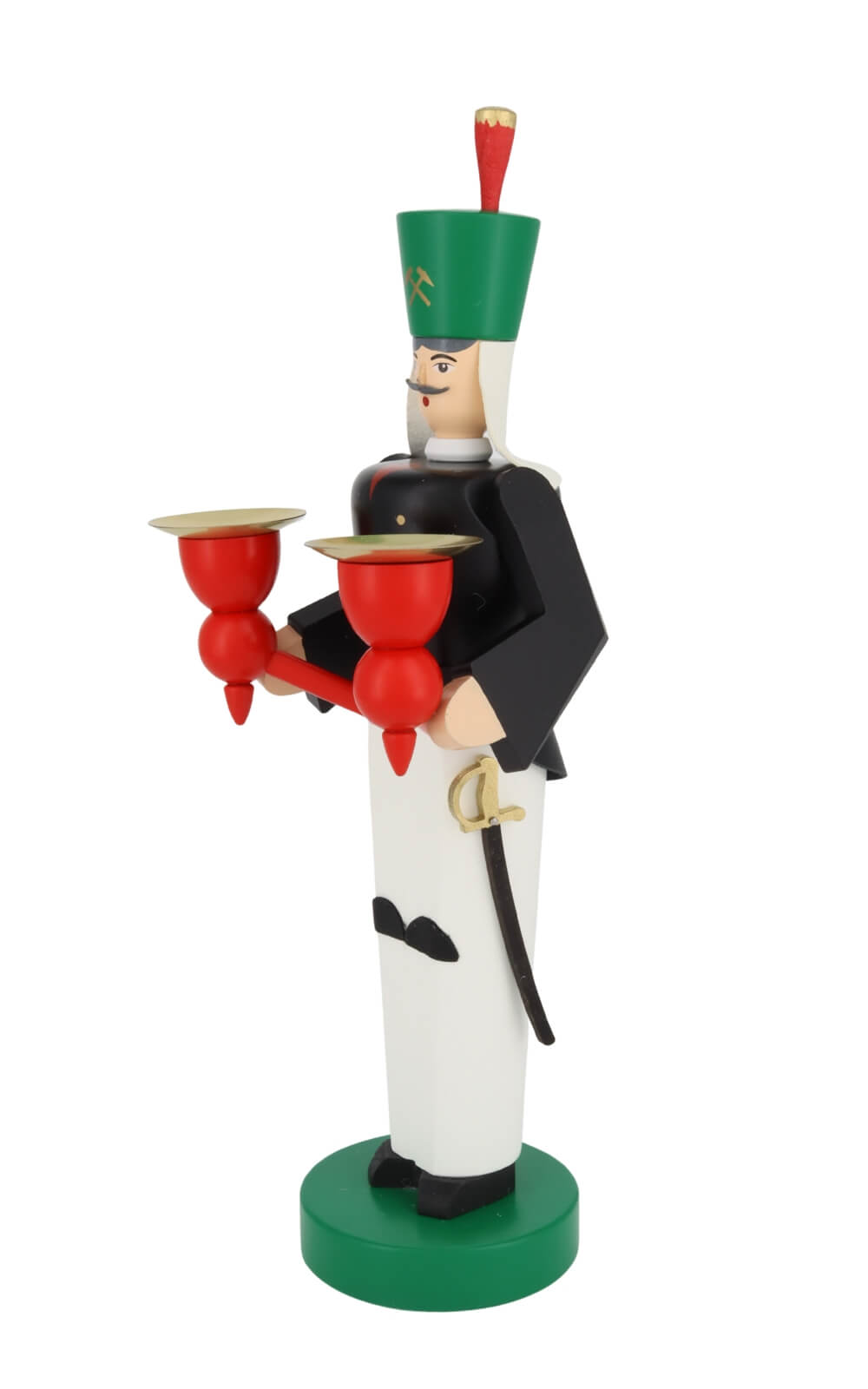 Engel und Bergmann für Wachskerzen, 26 cm, farbig von Richard Glässer_3