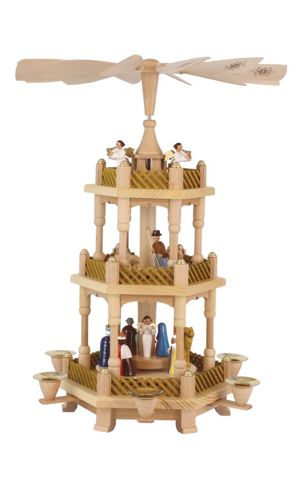 Weihnachtspyramide Heilige Geschichte, 3 – stöckig, 40 cm von Richard Glässer_1