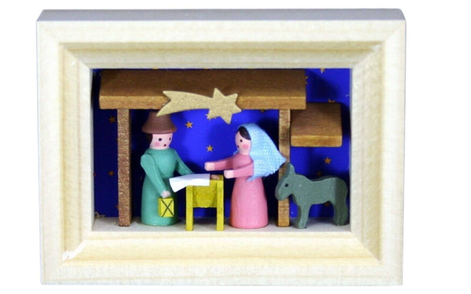 Miniatur im Rähmchen Krippe, 4 cm von Gunter Flath