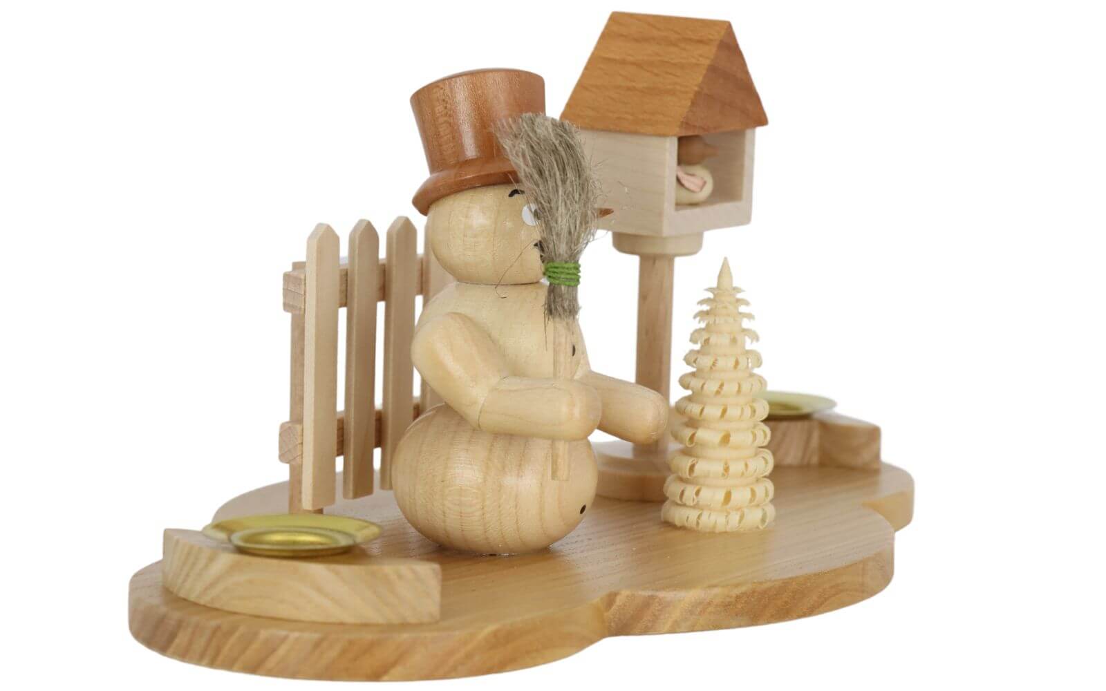 Weihnachtskerzenhalter Schneemann, natur von Knuth Neuber_2