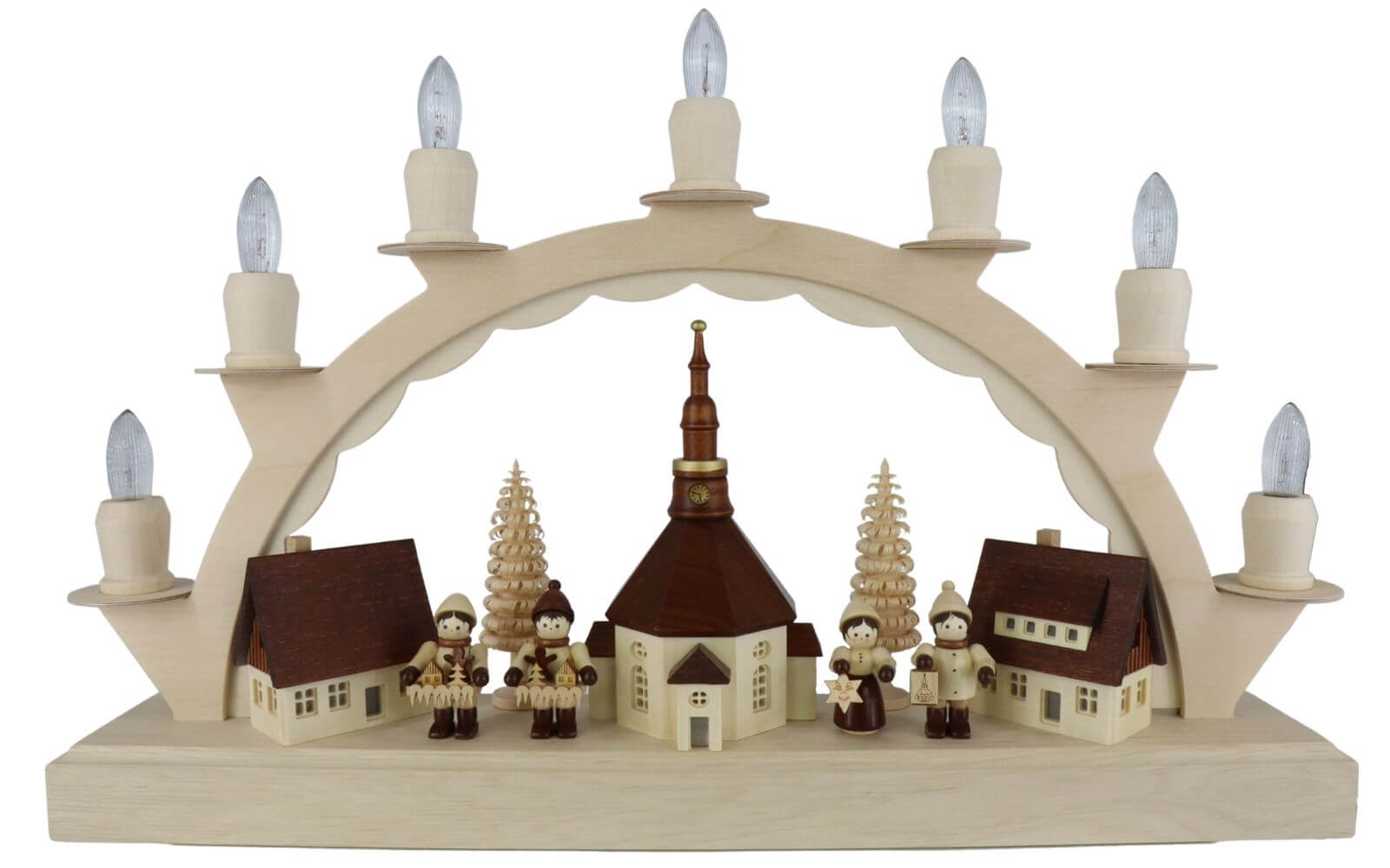 Schwibbogen Seiffener Dorf mit Romy Thiel Kinder von Nestler-Seiffen_1
