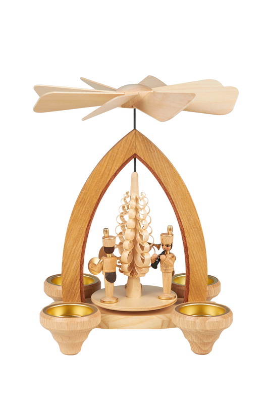 Weihnachtspyramide für Teelichte Bergleute, 26 cm von Heinz Lorenz