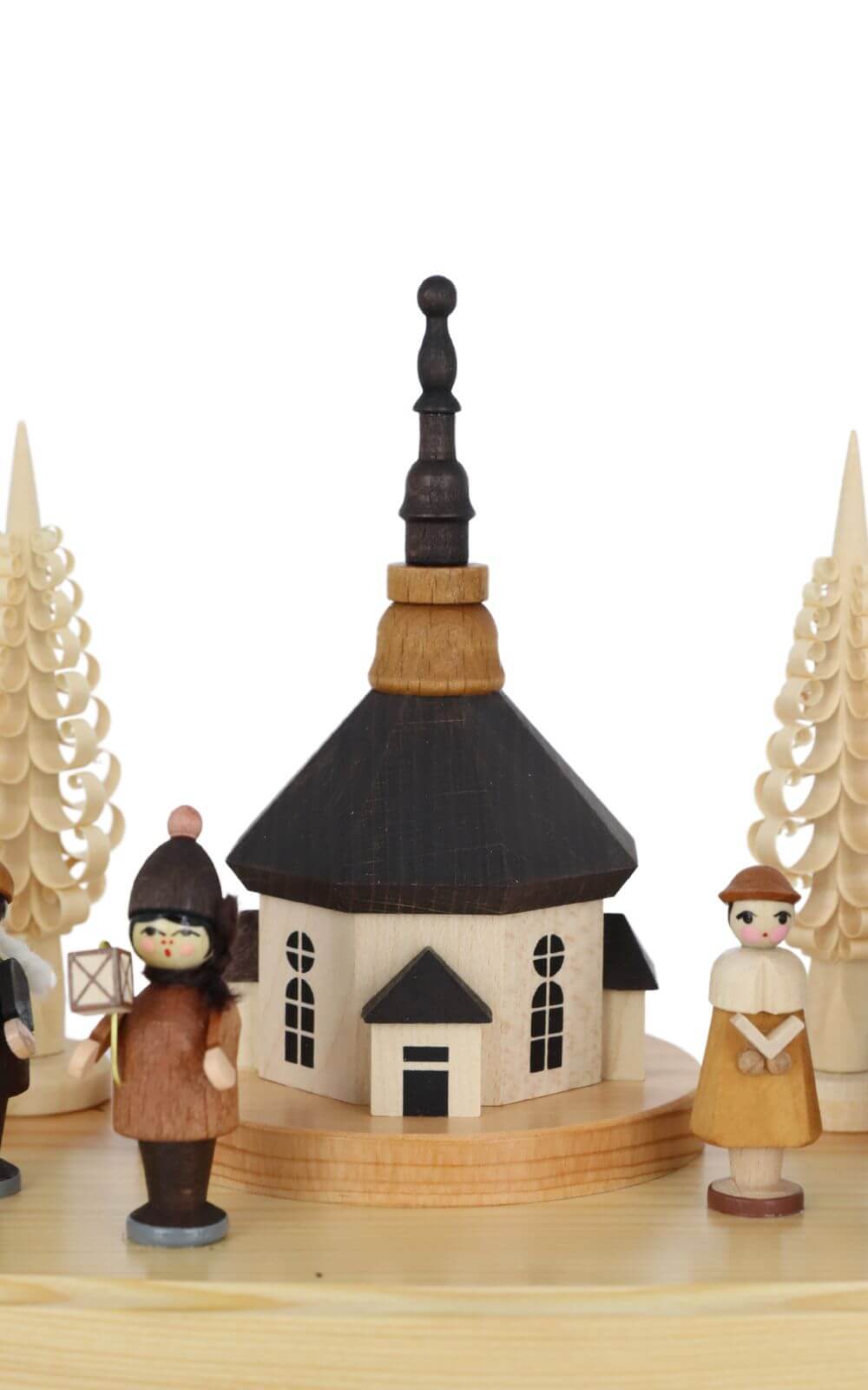 Weihnachtskerzenhalter Seiffener Kirche, Laternenkinder, Kurrende, natur von Knuth Neuber_3