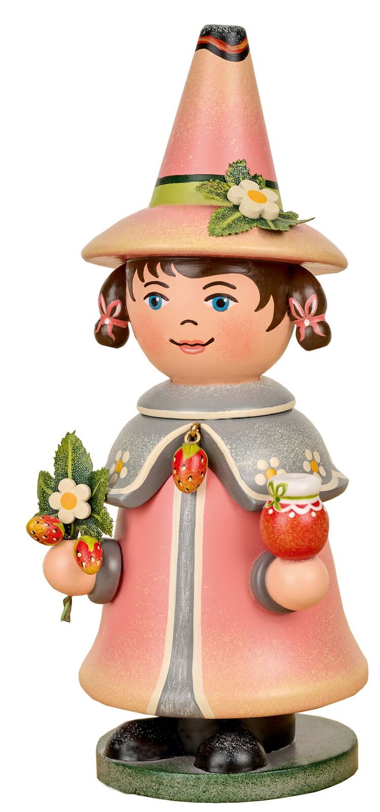 Räuchermännchen Wichtel - Erdbeere, 14 cm, farbig von Hubrig Volkskunst; made in Germany