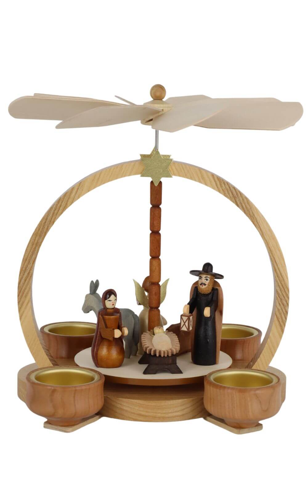 Weihnachtspyramide Heilige Familie, 22 cm, natur von Knuth Neuber_2