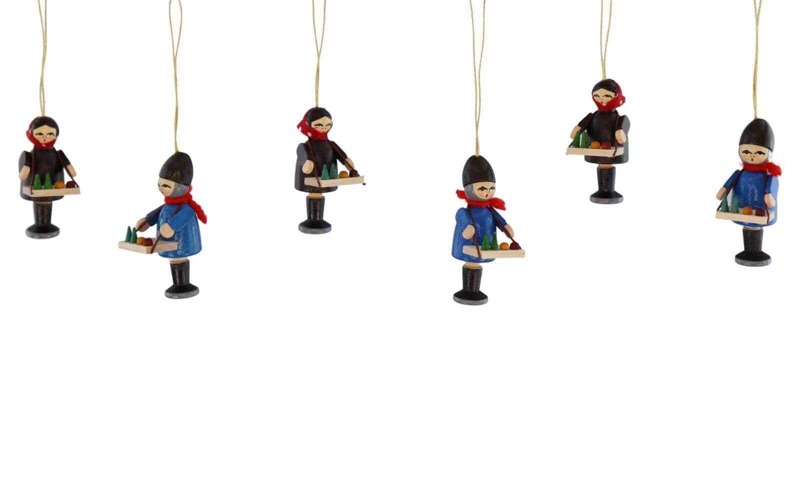 Christbaumschmuck Striezelkinder, 3 Paar, 6 cm, farbig von Knuth Neuber