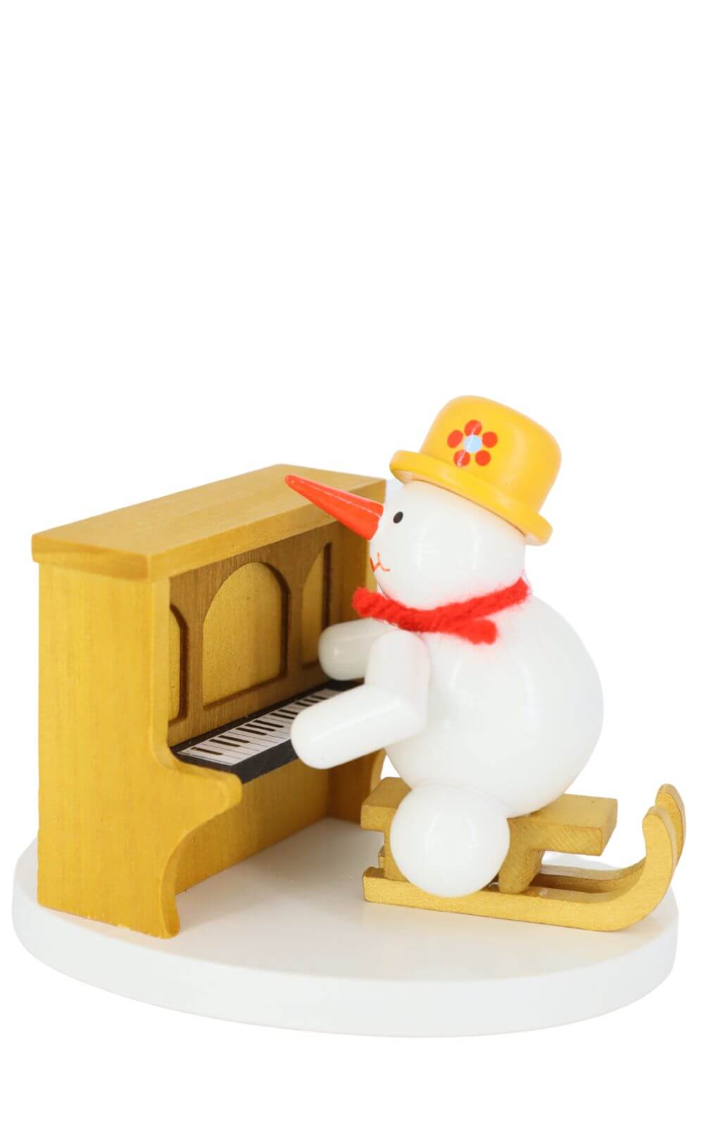 Miniatur - Schneemann Klavierspieler, farbig, 8 cm von Ralf Zenker_1