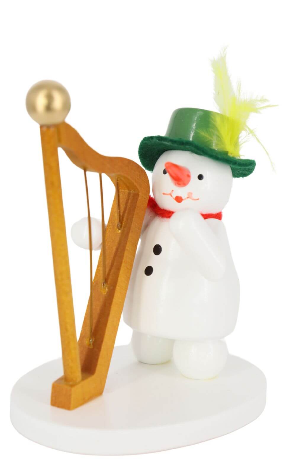 Miniatur Schneefrau mit Harfe, farbig, 9 cm von Ralf Zenker