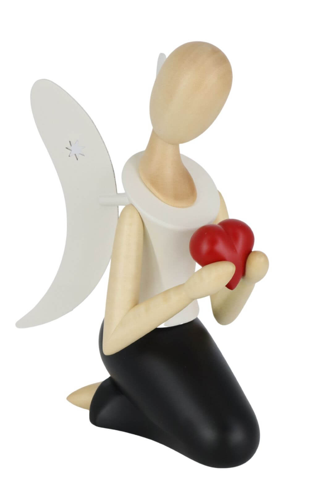 Engel - Sternkopf mit Herz, knieend, 13 cm von Holzkunst Gahlenz