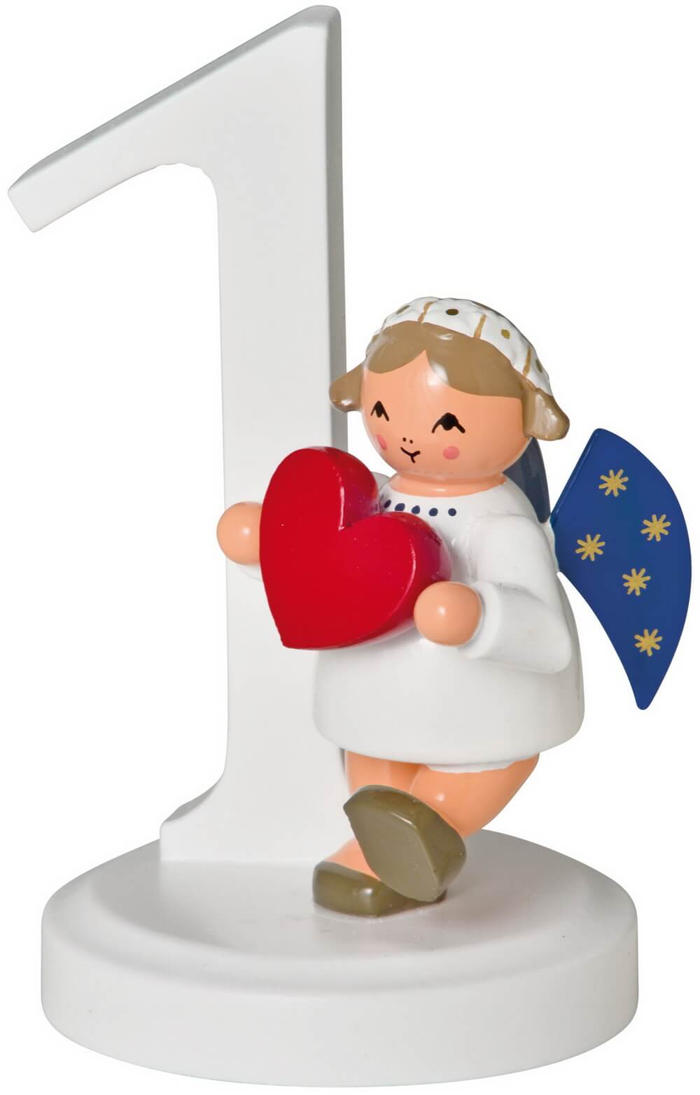 Weihnachtsengel mit Zahl 1, 7 cm von KWO